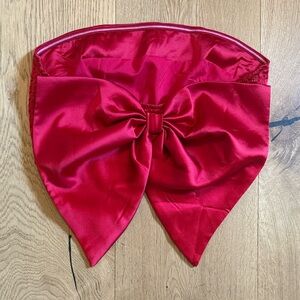 Pink Lily Red Satin Bow Crop Top- size medium